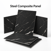 Panneau composite en acier marbré noir 3 mm 4x8 pieds pour les panneaux muraux de réception d'hôtel