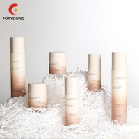 Kemasan Kaca Mewah 30ml 50ml 100ml 120ml Botol Silinder Pompa Kaca dan Stoples Krim Perawatan Wajah Logo Kustom Botol Lotion Kaca