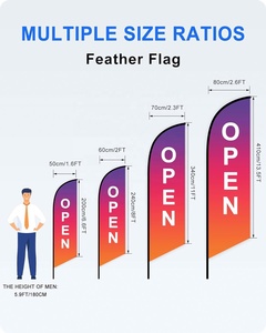 ป้ายรูปหยดน้ำพร้อมการออกแบบโปรโมชั่นสำหรับการโฆษณากลางแจ้งธงชายหาดธงขนนกออกแบบโลโก้ได้ตามต้องการ - Product Image 3