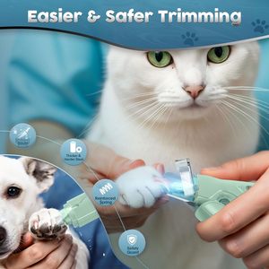 Coupe-ongles et lime <span class=keywords><strong>à</strong></span> ongles 2-en-1 en acier inoxydable pour chiens et chats, avec lumières LED, rechargeable, pour chiens, chats et oiseaux de petite, moyenne et grande taille - Product Image 3