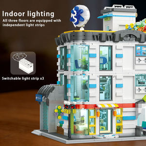 Ensemble de blocs de construction d'hôpital à 3 étages, 2866 pièces, avec lumières LED, modulaire et détachable, éducation STEAM, décoration de la maison, cadeau pour enfants - Product Image 3