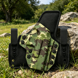 Funda híbrida extendida Kydex IWB para portación oculta, negra, con clips ajustables y diseño de ajuste seguro - Product Image 2