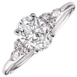 Ajuste de bisel de corte de pera Natural de plata de ley personalizable romántico para mujer compromiso boda fiesta IGI certificado al por mayor - Product Image 1