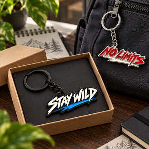Porte-clés en métal émaillé personnalisés OEM ODM avec inscription motiver, pour streetwear et promotion - Product Image 2