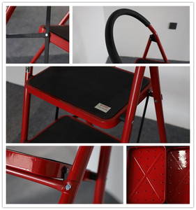 Màu Đỏ Màu Xanh Lá Cây Chống Trượt Mạnh Mẽ Hộ Gia Đình Nhà Bếp Văn Phòng Có Thể Gập Lại 2 3 4 5 6 Bước Thép Thang Với Tay Cầm - Product Image 4