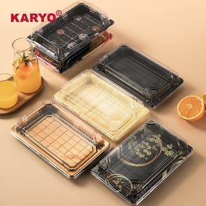 1107 Bán Buôn Hình Chữ Nhật Phục Vụ Bento Takeaway Bao Bì Takeout Sashimi Khay Trong Suốt Dùng Một Lần Nhựa Sushi <span class=keywords><strong>Box</strong></span> Với Nắp - Product Image 2
