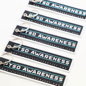Porte-clés personnalisé en tissu pour le soutien de la santé mentale, idéal pour les soins aux anciens combattants et les cadeaux pour les organisations caritatives - Product Image 1