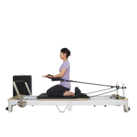 MJD-W40 Reformer Pilates Lipat Aluminium Putih Ringan, Alat Latihan Inti yang Dapat Dilipat, Pegas yang Dapat Disesuaikan, Ringkas, Tahan Lama, dan Portabel