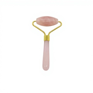 Rouleau en quartz rose de haute qualité, logo personnalisé, masseur facial en cristal naturel, rouleau en jade de qualité - Product Image 1