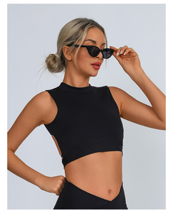 Soutien-gorge de sport <span class=keywords><strong>dos</strong></span> croisé sans bretelles rembourré maintien élevé séchage rapide Spandex/Nylon Vêtements de sport Yoga - Product Image 6
