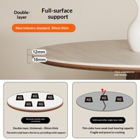 Table à manger ronde en ardoise et bois de style français moderne pour petits espaces, mobilier de salle à manger en bois massif