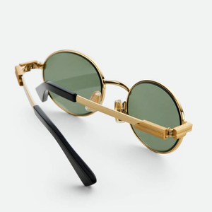 Bottega BV Retro Oval Sunglasses Metal Acetate Frame UV Protection Fashion Eyewear for Men Women Veneta - Product Image 3