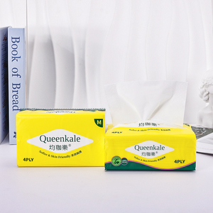 Queenkale Soft Pack 4-Ply Embossed Virgin Wood Pulp Facial <b>Tissue</b> Eco-Friendly Box <b>Tissue</b> for Office & Hotel Use - Product Image 6