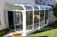 Cadre métallique en aluminium jardin d'hiver triangle pont arrière-cour casa salle de soleil hangar en verre maison extérieur serre véranda