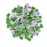 En stock : Ensemble de Mahjong américain de luxe en acrylique avec tapis de jeu floral, 166 tuiles, tapis antidérapant pour clubs, 4 joueurs, expédition immédiate, tapis de Mahjong