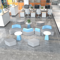 Ensemble de canapés modulaires créatifs pour réception commerciale, combinaison table basse, mobilier de bureau en cuir pour école, maison, bureau, hôtel
