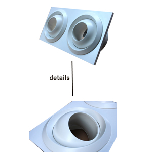 Nhôm Bóng Spout Máy Bay Phản Lực Vòi Phun Khuếch Tán Bảng Điều Chỉnh Trần Vuông Khuếch Tán Cho Hvac - Product Image 3