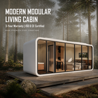 VESUNNO Maison Modulaire de Luxe en Conteneur avec Murs en Verre - Hôtel Portable, Mini-Maison, Capsule Spatiale, Pod de Construction