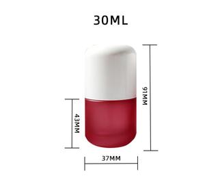 Botella de vidrio vacía de color rojo con bomba de loción, 30ml, 1 onza - Product Image 6