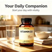 Capsules de vitamine D3 OEM, compléments alimentaires, vente directe d'usine, services de marque privée