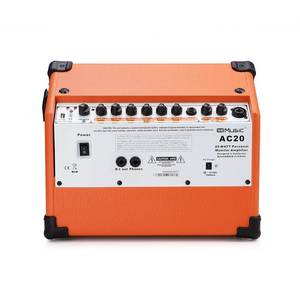 Amplificateur de guitare acoustique portable en acier 20W avec effets de réverbération et chorus, sans fil et radio FM - Product Image 5