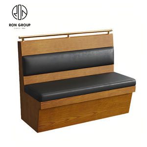 Muebles Comerciales de Asientos para Restaurante de Comida Rápida, Estilo Vintage, Cuadrados, de Madera, con Cuero Negro, Espuma de Alta Densidad, Duraderos - Product Image 6