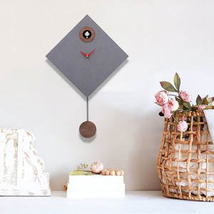 Reloj de cuco personalizado Infinity Time, reloj de cuco minimalista de Alemania, reloj de pájaro que <span class=keywords><strong>canta</strong></span> para dormitorio, gris - Product Image 6