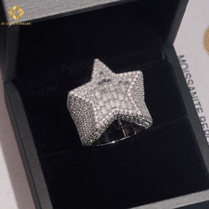 Star Shape Moissanite <b>Ring</b> 18K Gold Plated Iced Out Luxury <b>Mens</b> Party Jewelry Hip Hop <b>Mens</b> <b>Rings</b> - Product Image 2