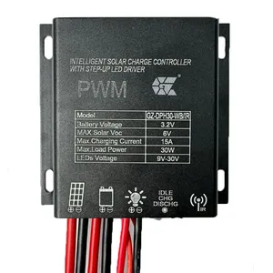 15A Controlador de carga solar Control remoto LED solar Alumbrado público Controlador PWM