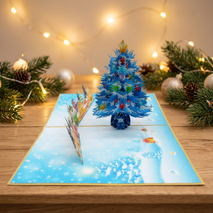 Cartes de vœux de Noël 3D Pop-up Géantes Artisanat Populaire Arbre de Noël Géant de Haute Qualité en Gros Lettres Logo Couleur Personnalisée Offset - Product Image 3
