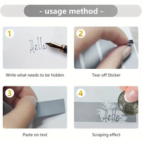 Film à gratter anti-contrefaçon, étiquette de revêtement, tirage au sort, carte de récompense créative DIY, texte caché, mot de passe, rectangle 15x48mm