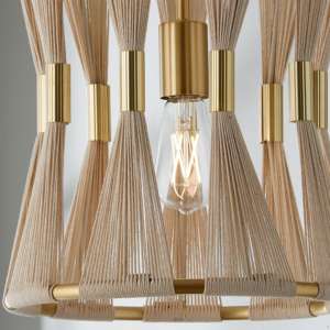 Lámpara Colgante Moderna de Latón, Estilo Nórdico <span class=keywords><strong>con</strong></span> <span class=keywords><strong>Cuerda</strong></span> Tejida, para Comedor o Villa, Diseño Artesanal, Modelo Axel - Product Image 3