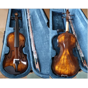 Violon en bois massif IRIN pour étudiants 4/4, directement de l'usine, finition naturelle claire / brillant vintage avec étui et archet pour la vente en gros - Product Image 5