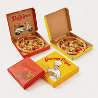 Boîte à pizza personnalisée de luxe avec impression graphique, impression offset couleur, emballage alimentaire en carton ondulé imperméable