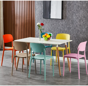 Modern istiflenebilir yemek sandalyeleri ucuz polipropilen mutfak Cafe Bistro plastik sandalye ev mobilya kullanımı için - Product Image 6