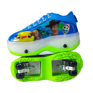 Enfants Garçons Filles Acheter Lumière Up Caché <span class=keywords><strong>4</strong></span> Roue <span class=keywords><strong>Rétractable</strong></span> Coup De Patins À Roulettes Sneakers Chaussures - Product Image 6