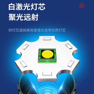 Đèn pin chiến thuật LED tích điện loại C bằng nhôm, công suất 100000 lumen, dùng cho săn bắn và khẩn cấp, thiết kế mới - Product Image 2
