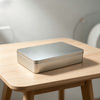 Boîte rectangulaire en fer blanc vierge de qualité alimentaire pour biscuits, café, thé, ou comme boîte cadeau en métal