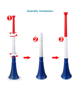 Vuvuzela de sport OEM 61,5*11cm, personnalisable avec logo, en PE, à trois cornes, pour événements sportifs européens - Product Image 2