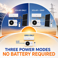 Climatiseur Solaire 36000 BTU 3 Tonnes DC Inverter Mural Hybride Solaire Refroidissement Chauffage CE Robuste Usine