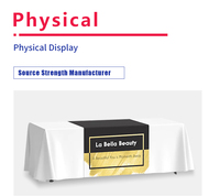 Housses de table extensibles personnalisées en polyester et spandex de 6 pieds, légères, imprimées numériquement, pour cadeaux promotionnels et publicité en salon professionnel