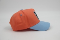 Parche bordado de alta calidad completo, sombrero de papá de 5 paneles, ala curva, gorras de béisbol deportivas no estructuradas de dos tonos, gorra con logotipo personalizado