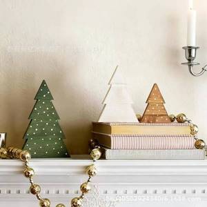 Wooden <b>Christmas</b> Tree Ornament Set 3pcs Medium Size Unfinished Craft Decoration For Home Holiday Display - Product Image 4