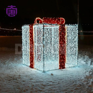 Giant Christmas <b>Gift</b> <b>Box</b> Motif Light for Outdoor Commercial Street Plaza Holiday Decoration and Illuminated Display - Product Image 4