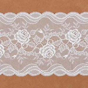 Wholesale Factory Custom Cheap And Fine Crocheted Stretch Nylon Spandex Elastic Tricot Lace Trimming