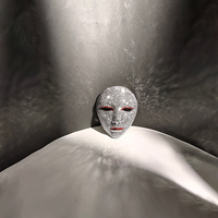 Nouvelle tendance en plastique vente en gros de masques à motifs animaux Disco Dance DIY Diamond Set Silver Red Eyes Glow Halloween Full Face Mask