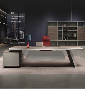 โต๊ะผู้บริหาร CEO MDF L-shaped ใหม่เฟอร์นิเจอร์สำนักงานที่ทันสมัยดีไซน์หรู - Product Image 3