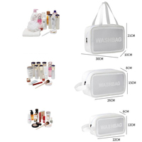 Trousse de Maquillage Double Couche en PVC et PU à Motif Diamant, Étanche avec Fermeture Éclair, Sac de Voyage Tendance pour Cosmétiques, Organisateur de Rangement