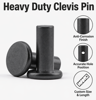 Pin Clevis Kepala Datar Berbahan Baja ASTM Grade 8.8 dengan Lapisan Oksida Hitam, Dilengkapi Lubang, Panjang Sesuai Pesanan, Grosir Pabrik OEM