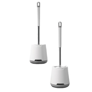 Support mural ou sur pied pour brosse de toilette avec drainage, design ergonomique pour le nettoyage de la salle de bain - Product Image 5